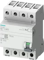 Siemens FI-Schutzschalter, 4-polig, Typ B, kurzzeitverzögert, In: 80 A, 300 mA 5SV36474