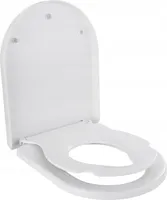 Coree TS12 Toilettendeckel, Toilettensitz Kinder, WC-Sitz mit Absenkautomatik, Quick-Release-Funktion, Familien Toilettensitz D Form, U-Form, Weiß