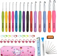 Häkelnadeln Häkelnadel-Set 44pcs mit ergonomischem Gummigriff Handarbeitsnadeln