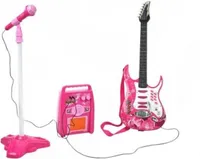Ariko E-Gitarren-Spielzeugset mit Mikrofon und Verstärker – Pink
