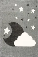 ScandicLiving Kinderteppich 120x180 cm Wolke/Mond silbergrau