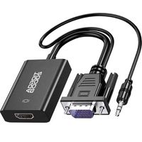 AdroitGoods VGA (D-Sub) zu HDMI 1.4 Kabel - 25 cm - Schwarz