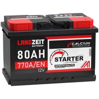 LANGZEIT Autobatterie 80Ah 12V 770AEN Starterbatterie +30% mehr Leistung ersetzt Batterie 74Ah 72Ah 75Ah 77Ah 85Ah