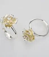 Serviettenring-Set 2-tlg. Rose 6,5 x 4,5 cm versilbert Anlaufgeschützt