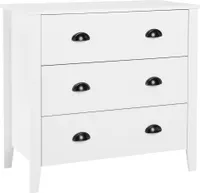 BELIANI Komoda biela drevotrieska 75 x 80 x 40 cm úložný priestor 3 zásuvky moderný rustikálny štýl obývačka spálňa