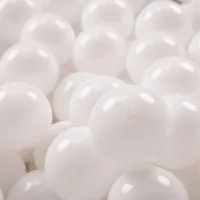KiddyMoon Kids 700 ∅ 7 cm loptičiek na hranie loptičiek pre detské plastové loptičky do kúpeľa vyrobené v EÚ, Biela