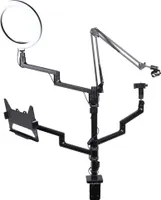 Wiltec 4 in 1 Tischstativ, Multifunktionales Kamera Stativ mit Tischklemme, Ringlicht mit Stativ 3 Farbmodi, Mobile Halterung für Streaming Setup