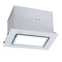 Klarstein Dunstabzugshaube Unterbau, Einbau-Dunstabzugshaube Flach mit Spülmaschinenfestem Aluminium-Fettfilter, 506m³/h Luftstrom, LEDs, Abzugshaube aus Stahl, Dunstabzugshaube ohne Abluftrohr