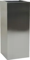 VIVANNO Pflanzkübel Edelstahl BLOCK Säule, Silber gebürstet - 40x40x100 cm