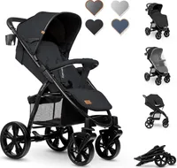 Lionelo Annet Kinderwagen Buggy mit Liegeposition zusammenklappbar Schwartz