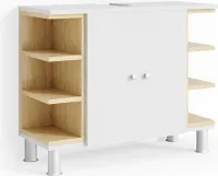 Vicco Waschbeckenunterschrank Aquis, 79 x 64 cm, Weiß/Sonoma