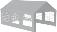 YUENFONG 4x6m Faltpavillon Partyzelt Pavillon Gartenzelt wasserdichter Faltpavillon mit Fenster, für Camping, Partys und Versammlungen (Grau)