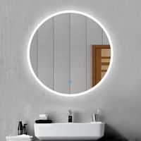 Badspiegel Rund m LED Beleuchtung Badezimmerspiegel Bad Spiegel Wandspiegel DR15 