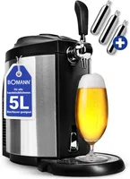Bomann® Bierzapfanlage für handelsübliche 5 Liter Bierfässer, Bierzapfanlage 5 Liter mit Kühlung von 2°C-12°C, Zapfanlage mit LED-Display zur komfortablen Temperaturreglung–BZ 6029 CB