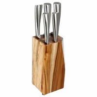 Five Simply Smart Holzblock Mit 5 Messern Silber  Silber One Size