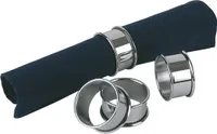 APS Serviettenringe, Edelstahl Serviettenhalter, 4er Set, hochglanzpoliert, Ø 4,7 cm, 2 cm Höhe