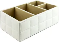 Organizer-Box aus Kunstleder, Weiß