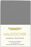 Traumschloss Betttuch Haustuch 150 x 250 cm anthrazit aus 100% Baumwolle, ohne Gummizug