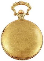 Taschenuhr mit Kette & Clip Matt Analog Weiß Gold Metall Quarz Excellanc