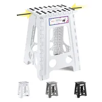 Tritthocker Klappbar Klapphocker Faltbar Höhe 46cm für Kinder und Erwachsene Bade Küchen - Weiß