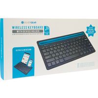 Silvergear® Bluetooth Tastatur mit Tablet-Halterung | Kabellose QWERTY Tastatur Geeignet für Android, iOS und Windows Mobilgeräte | Reichweite von 10 Metern | Wireless Keyboard | Schwarz