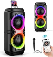 Lautsprecher, Karaoke-Maschine, Mikrofon Bluetooth, Party-Lautsprecher mit drahtlosen Mikrofonen, RGB Subwoofer TWS, Musikbox mit Mikrofon