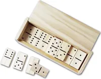 DOMINO GAME v dřevěné krabici 28 kostek domina 14,5x5x3cm domino hra 13