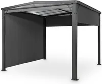 Blumfeldt Pavillon 3x3 m, Aluminium-Pavillon mit Dach aus Polycarbonat, Pavillon Wasserdicht, Stabil & Winterfest, Pergola Freistehend mit Seitenwand, Gartenpavillon für Terrasse und Balkon