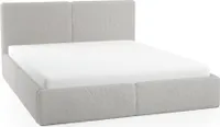 MEBLITO Polsterbett Doppelbett Sarria Slim Schlafzimmer Bett Bettkasten 160x200 cm Hellgrau (Anthology 15)