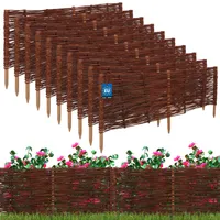 KOTARBAU® Sada 10 vŕbových okrajov záhonov 100 x 40 cm Prútené okraje záhradných záhonov pre kvety a zeleninu Okraje trávnika