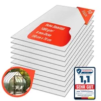 Gewächshausplatten 10 Stück 6mm Doppelsteg Polycarbonat Platten Hohlkammerplatten Stegplatten 1000g/qm  70 x 150 cm Plexiglas UV-Beständig