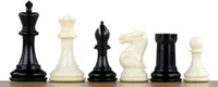 Exklusive Staunton Schachfiguren Nr. 6, weiß/schwarz, metallbeschwert (König 95 mm)