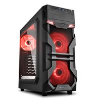 Sharkoon VG7-W Red - Midi ATX Tower - PC - Acryl - Schwarz - ATX,Micro ATX,Mini-ATX - Rot