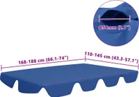vidaXL Ersatzdach für Hollywoodschaukel Blau 188/168x145/110 cm