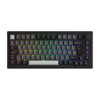 Akko 5075B Plus Schwarz & Silber RGB Gaming Mechanische Tastatur 75% ISO-DE Layout Linearer Schalter