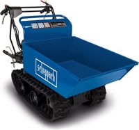 Scheppach Ketten-Dumper DP4500 | 400 kg Zuladung | 5,5 PS | 3x Vorwärts- / 1x Rückwärtsgang | Kettenantrieb/Steigung bis 30° | Kippfunktion | Kettendumper | 4-Takt Benzin Motor mit 196ccm | Dumper