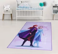 Disney Home Kinderteppich - Kinderspielteppich für Kinderzimmer, Spielzimmer - Rutschfeste Disney Frozen & Anna Teppich 80 x 120 cm