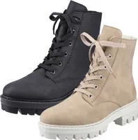 Rieker Damen Schuhe Stiefeletten Blockabsatz Warmfutter 76141, Größe:40 EU, Farbe:Beige