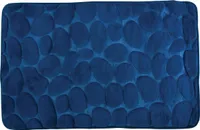 MSV Badteppich Badvorleger Duschvorleger Kieselstein Badematte waschbar, schnelltrocknend, rutschfest 40x60 cm – Blau