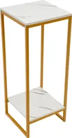 2 Schichten Metallständer Modern 30,2*30,2*75cm Blumenständer Garten Pflanzenständer Pflanzenregal Blumenhocker Heimbüro Dekoration (gold)
