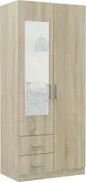 Kleiderschrank Mit Spiegel Schrank Mit Schubladen, Flurgarderobe, Bronze, 101 cm Breite