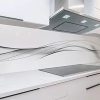 Küchenrückwand Eleganz 60 x 400 cm, robuste ABS-Kunststoff Platte Monolith mit Direktdruck, grau anthrazit weiß