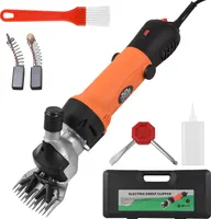 Schafschere, elektrische Schermaschine, 690 W, professionelle Schafschermaschine fuer Nutztiere, 6-stufiger Druckverstellung, Fellpflegeset zum Schneiden von Tierhaaren, mit austauschbarem Kopf, Reinigungsbuerste und Aufbewahrungsbox