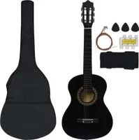 vidaXL 8dílná sada pro klasickou kytaru pro začátečníky Black 1/2 34"