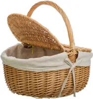 WANDERLUST DECO Gefütterter brauner Weidenkorb 41x32x19/15/37h cm