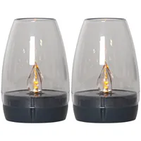 LED-Solar-Dekoration 'Tropea', 2er Pack, schwarz