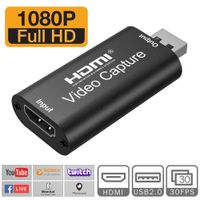 Videoaufnahmekarte HDMI zu USB 2.0 Videoaufnahmekarte 1080P Video und Audio Capture Karte Videoaufzeichnung Live-Übertragungen