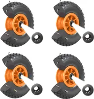 4x Sackkarrenrad Vollgummi 260x85 mm 3.00-4 Achsenlager 75 mm PolyurethanErsatzrad Rad Reifen Nabenversatz