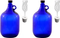 2 x 2L Blaue Flasche SET Weinballon Glasballon GÄRBALLON STOPFEN GÄRRÖHR
