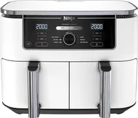 Ninja AF400EUWH Foodi Dual Heißluftfritteuse weiß, 2470 Watt Leistung
